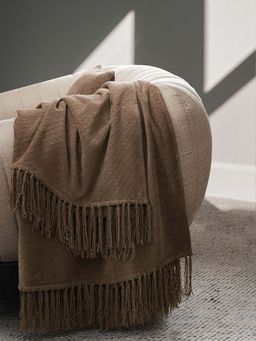 Maspar - Brown Cotton Solid Throw