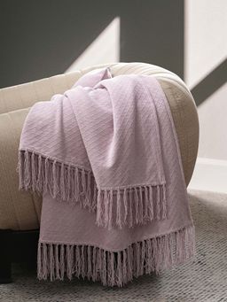 Maspar - Purple Cotton Solid Throw