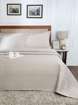 Maspar - Beige Summer Ac Room Cotton Bed Solid Quilt