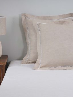 Maspar - Beige Soft & Stylish 100% Cotton 2 Pillow Covers
