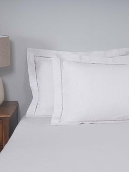 Maspar - White Soft & Stylish Rectangle Cotton 2 Pillow Covers