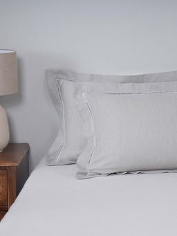 Maspar - Grey Soft & Stylish Rectangle Cotton 2 Pillow Covers