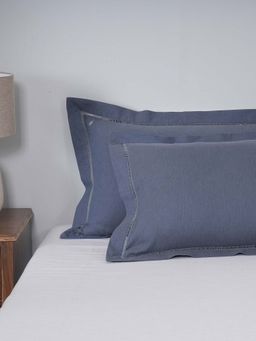 Maspar - Blue Soft & Stylish Rectangle Cotton 2 Pillow Covers
