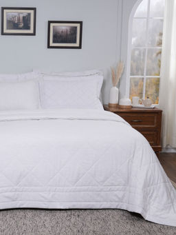 Maspar - White Summer Ac Room Cotton Bed Soild Quilt