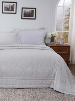 Maspar - Grey Summer Ac Room Cotton Bed Soild Quilt