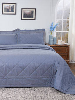 Maspar - Blue Summer Ac Room Cotton Bed Soild Quilt