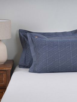 Maspar - Blue Geometric Print Cotton 2 Pillow Covers