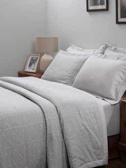 Maspar - Grey Summer Ac Room Cotton Bed Geometric Print Quilt (Double)