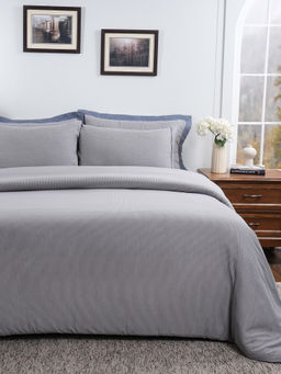 Maspar - Blue 100% Cotton Solid Duvet with 2 Pillow Covers (King)