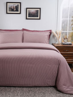 Maspar - Mauve 100% Cotton Solid Duvet with 2 Pillow Covers (King)