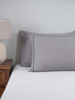 Maspar - Blue Stripes Print Cotton 2 Pillow Covers