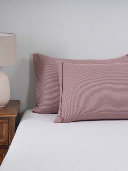 Maspar - Purple Stripes Print Cotton 2 Pillow Covers