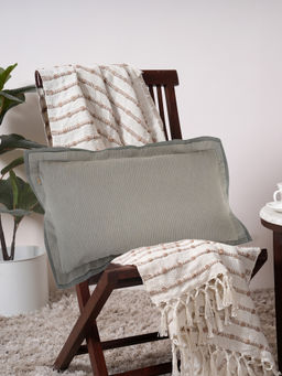 Maspar - Green Solid 100%Cotton Rectangle Cushion Cover