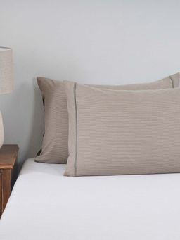 Maspar - Grey Solid Standard 100% Cotton 2 Pillow Covers