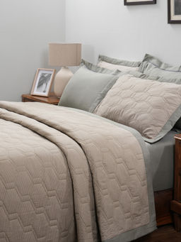 Maspar - Beige Summer Ac Room Cotton Soild Quilt (Double)