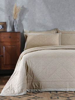 Maspar - Beige Summer Ac Room Cotton Soild Quilt (Double)