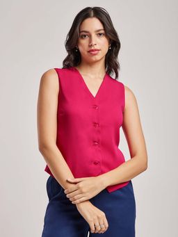 FableStreet - V Neck Front Button Waistcoat