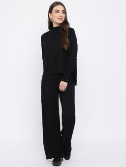 IKI CHIC - Black Knitted Wide Leg Woollen Set