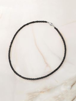 Ornate Jewels - 925 Silver Round Black Spinel Is Back Charming Glow Necklace For Women & Girls