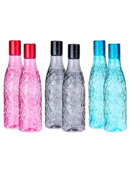 Kuber Industries - BPA-Free Plastic Water Bottle Pack of 6 Assorted