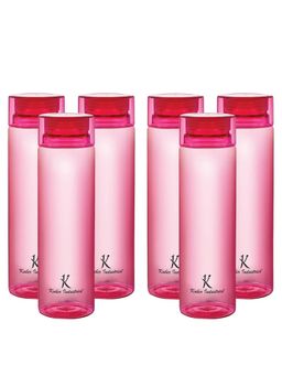 Kuber Industries - Water Bottle for Kids & Adults Plastic Bottle Set of 6 Pink