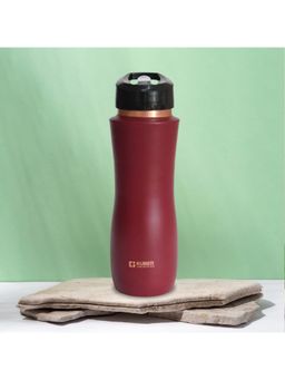 Kuber Industries - Copper Water Bottle with Sipper BPA Free & Non-Toxic Maroon