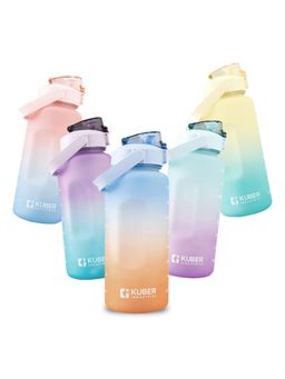 Kuber Industries - Motivational 2 Litre Water Bottle with Time Marker Blue