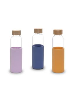 Kuber Industries - Glass Bottle Travel Round Bottle 550 ML Set of 3 Multicolor