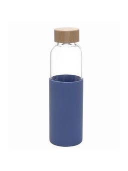 Kuber Industries - Glass Bottle Travel Round Bottle 550 ML Blue