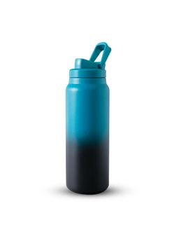 Kuber Industries - Travel Bottle Gym Water Bottle Water Bottle with Sipper Cap 900 ML Teal & Black