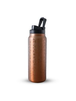 Kuber Industries - Travel Bottle Gym Water Bottle Leopard-Print Bottle with Sipper Cap 900 ML Golden