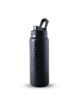 Kuber Industries - Travel Bottle Gym Water Bottle with Sipper Cap 900 ML Black
