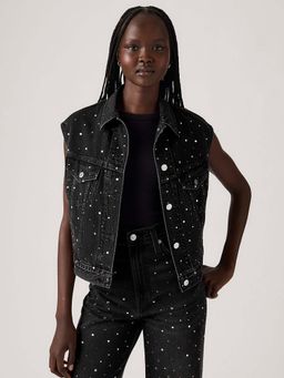 Levi's - Black Collar Neck Denim Jacket