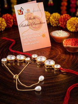 LUCKY JEWELLERY - Rakhi for Bhaiya/Bhabhi Red Thread Raksha Bandhan Rakhi (Pack of 2) (Pack of 2)