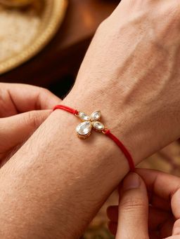 LUCKY JEWELLERY - Rakhi for Bhaiya/Bhabhi Red Thread Raksha Bandhan Rakhi (Pack of 1)