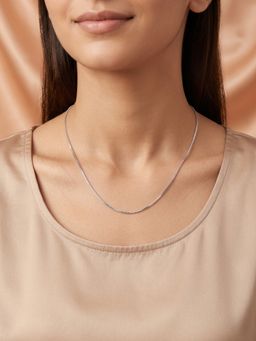 925 SILLER - Pure Silver Plain Box Chain Necklace for Women