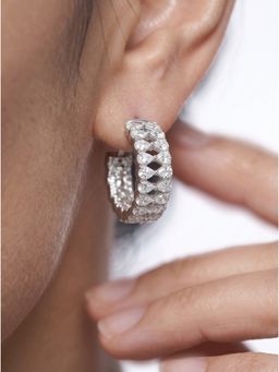 MINJI AND CO. - Elegant Crystal Bar Earrings Gold Plated Brass with CZ Stone