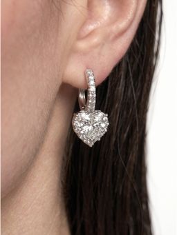 MINJI AND CO. - Heart Crystal Earrings Gold Plated Brass with CZ Stone