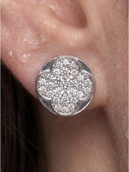 MINJI AND CO. - Timeless Clover Earrings Gold Plated Brass with CZ Stone