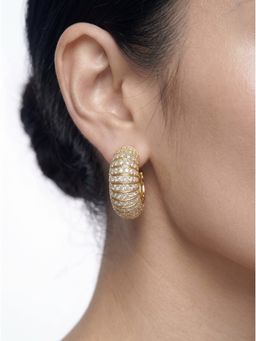 MINJI AND CO. - Layered Earrings Gold Plated Brass with CZ Stone