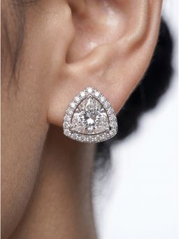 MINJI AND CO. - Triangle Solitaire 1.5 Ct Earrings Gold Plated Brass with CZ Stone