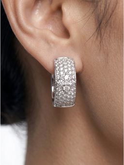 MINJI AND CO. - Silver Crystal Earrings Gold Plated Brass with CZ Stone