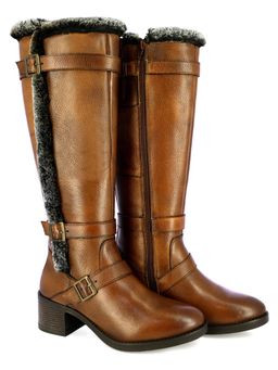 Alberto Torresi - Tan Trendy Fur Calf Length Boots