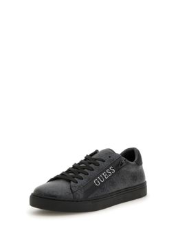 Guess - Men Black Printed Lace-Up Sneakers