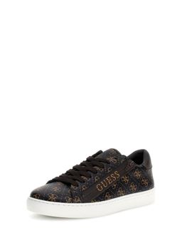 Guess - Men Dark Brown Printed Lace-Up Sneakers
