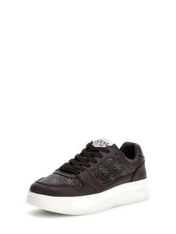 Guess - Men Dark Brown Printed Lace-Up Sneakers