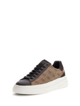 Guess - Men Beige and Brown Printed Lace-Up Sneakers