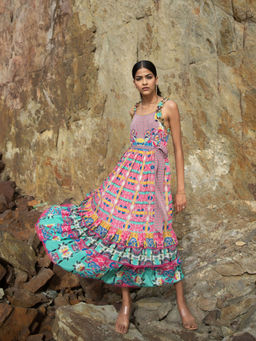 Bhanuni by Jyoti - Women Printed Multi-Color Midi Dress