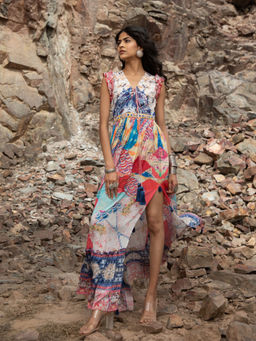 Bhanuni by Jyoti - Women Printed Multi-Color Maxi Dress