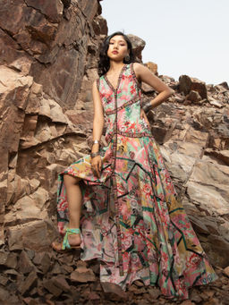 Bhanuni by Jyoti - Women Printed Multi-Color Maxi Dress